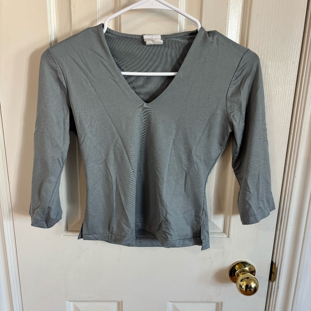 Vintage Greyish silver v neck 90s y2k shirt AXL *accepting offers